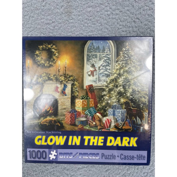 Bits and Pieces Glow In The Dark 1000 Piece Christmas Puzzle NEW - Picture 2 of 3